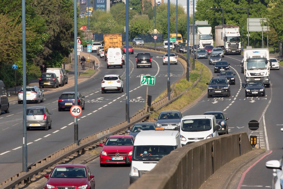  Traffic was building on the A40 by Hanger Lane in West London this morning