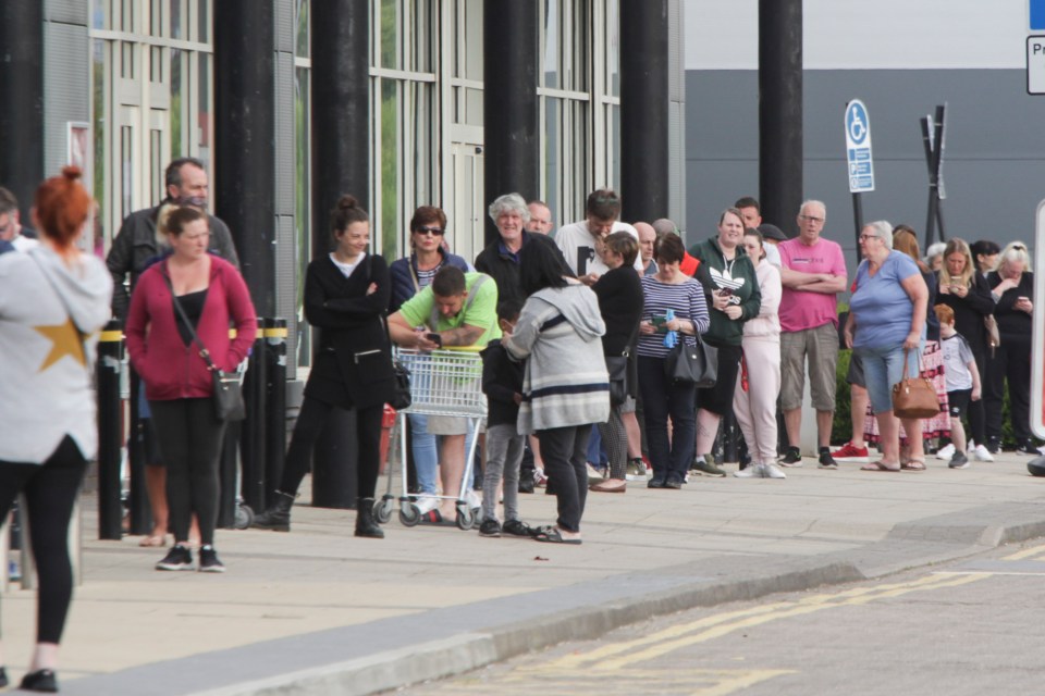  Shoppers queued at The Range this morning