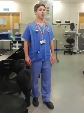  Video footage of the 30-year-old singing to colleagues recently went viral online