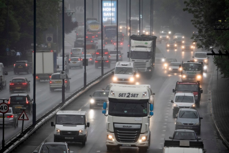  Traffic builds on the A40 in West London this morning