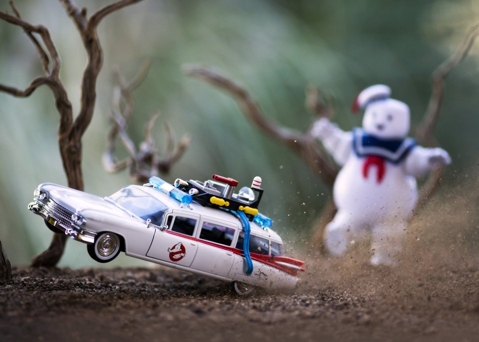 The photographer set-up an imaginative scene from 80's hit movie Ghostbusters