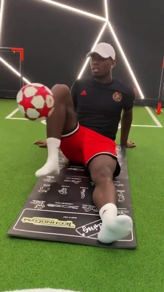  Paul Pogba training at home amid the coronavirus pandemic