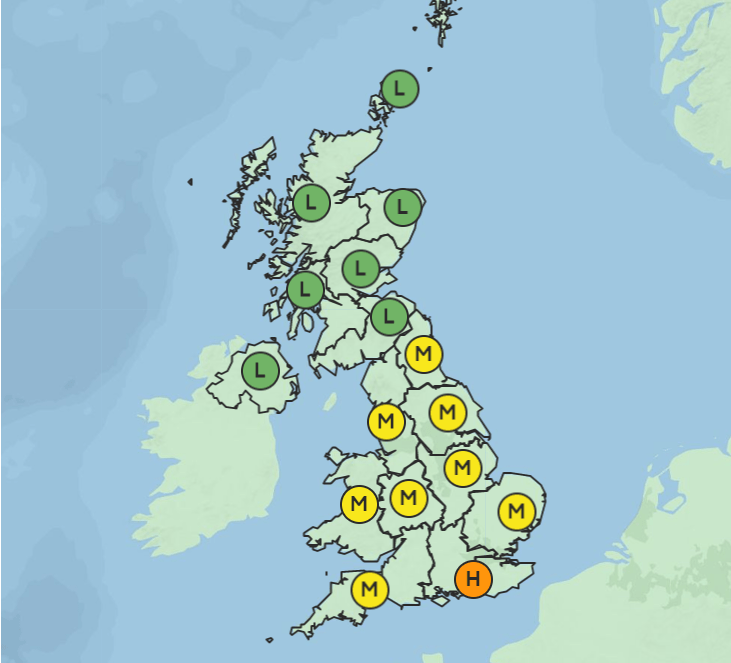 The pollen count will be high in London and the south-east this weekend as the temperature rises, Met Office forecaster say