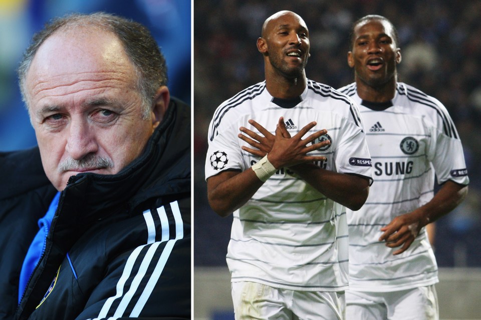 Luiz Felipe Scolari cited feuds involving Didier Drogba and Nicolas Anelka led to his sacking as Chelsea boss after seven months