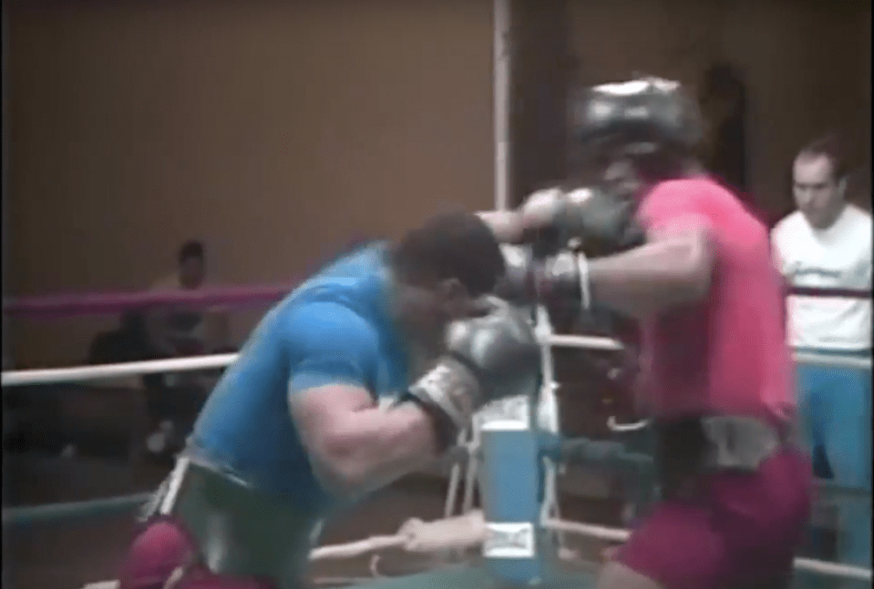  A 16-year-old Mike Tyson sparring with Olympian Jimmy Clark