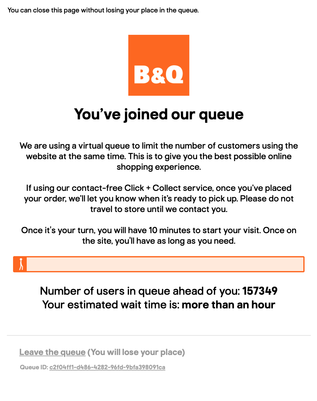  B&Q shoppers are being placed in queues with 150,000 people ahead of them