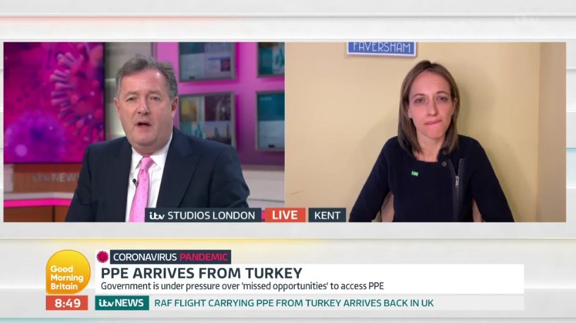 The Good Morning Britain host blasted the MP for Faversham and Mid Kent over the country’s care-home death-toll