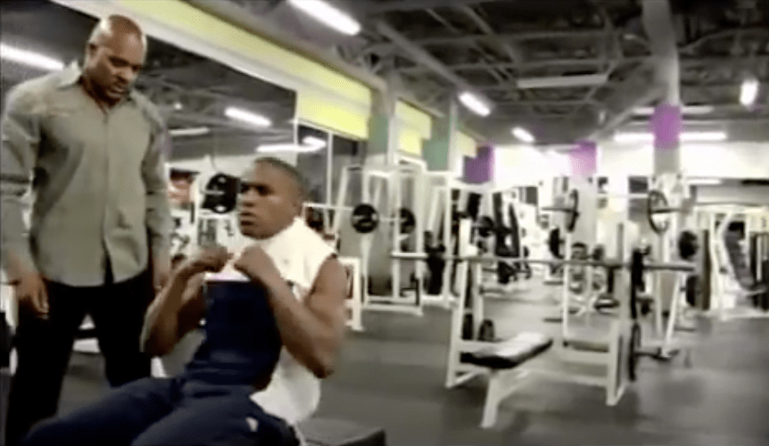 The boxer trains in an empty gym in the early hours of the morning