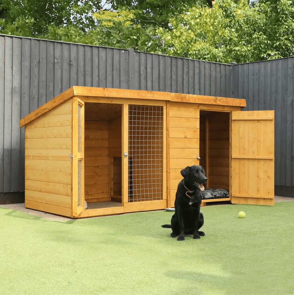 This wooden dog crate suits large breeds who need plenty of space