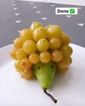 This small pear and grape hedgehog was sure to be a hit in Stacey's household