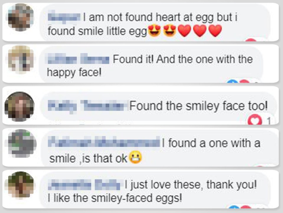 Thousands of people liked the post and enjoyed spotting the smiley-faced eggs as well