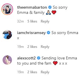  Emma was offered support from her Strictly friends