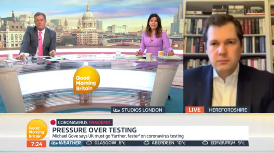  Piers Morgan laid into Robert Jenrick for failing to say why the UK isn't testing as many people as Germany