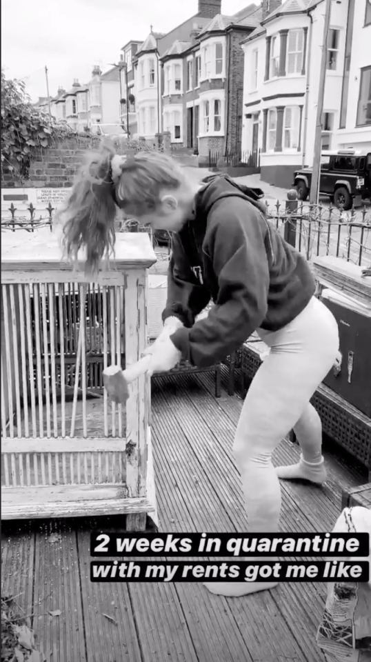  Maisie previously filmed herself smashing up a cabinet