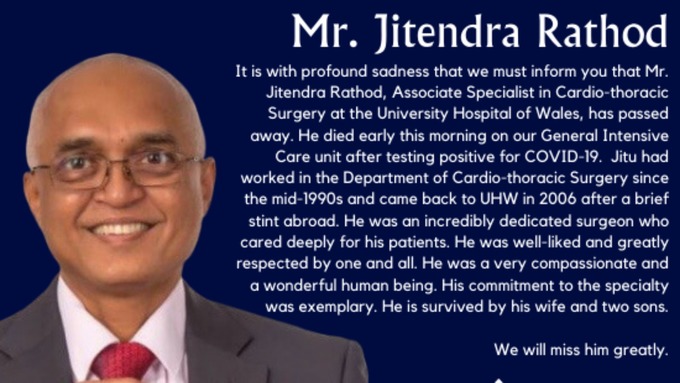  Cardiff and Vale University Health Board have paid tribute to the 'incredibly dedicated surgeon'