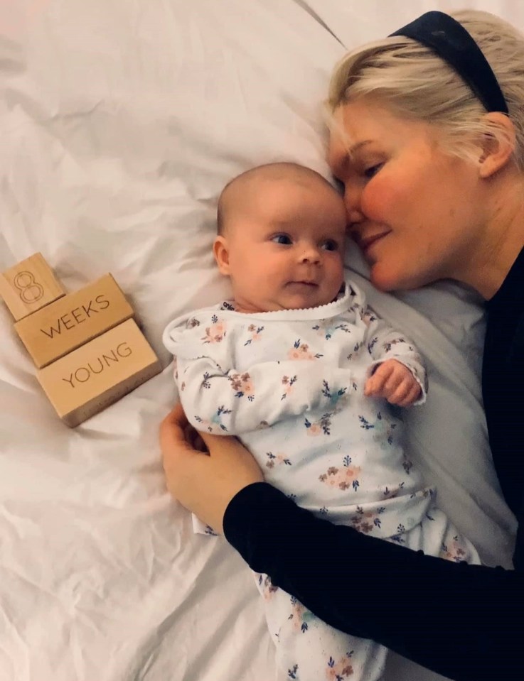 Emma Gaffy, 35, and her two-month-old daughter Meadow 