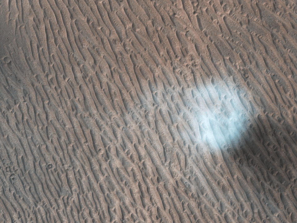 A 'dust devil' on the Martian surface