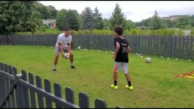  Cristiano Ronaldo has shared a heartwarming video of him training at home with Cristiano Jr