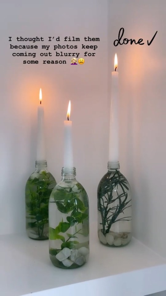  Stacey Solomon has revealed how she made DIY candle holders out of old jars 