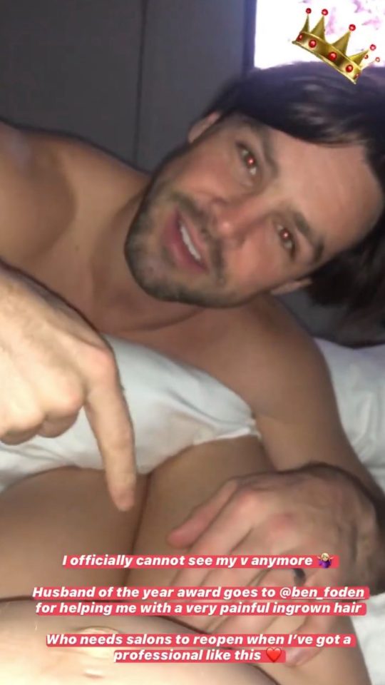  Ben Foden helps pregnant wife Jackie pluck ingrowing hair from very intimate area in bizarre video