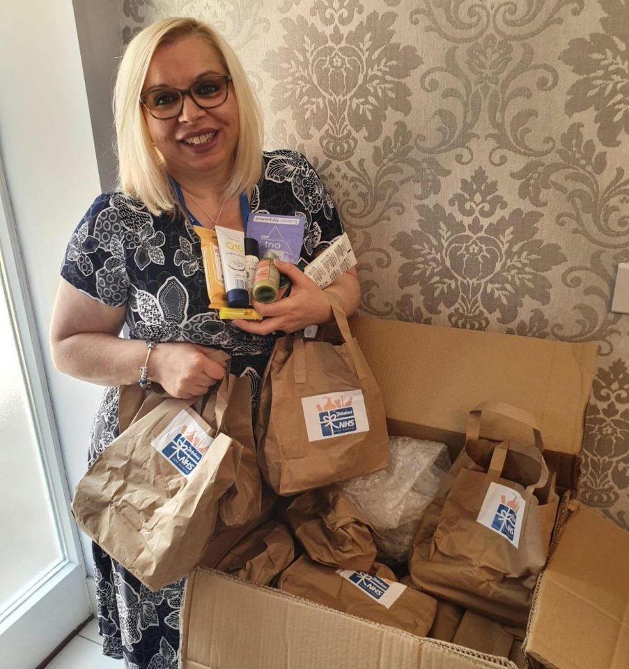  Maria, who came down with Covid-19 herself, says: 'We were overwhelmed to receive the goodie bags'