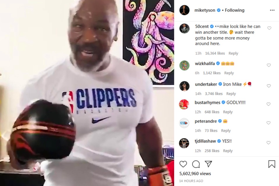  50 Cent and The Undertaker were among those who left comments under Tyson's video