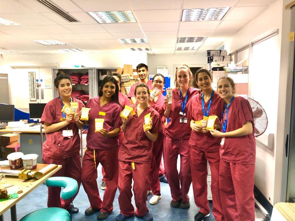  NHS staff receiving their Fabulous care packages full of beauty treats