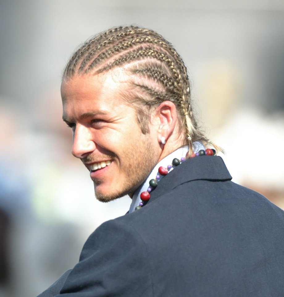  The Man U star had his hair styled in braids in 2003