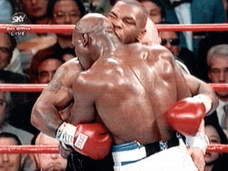  Tyson, 53, was disqualified in 1997 for biting a chunk of Holyfields ear off