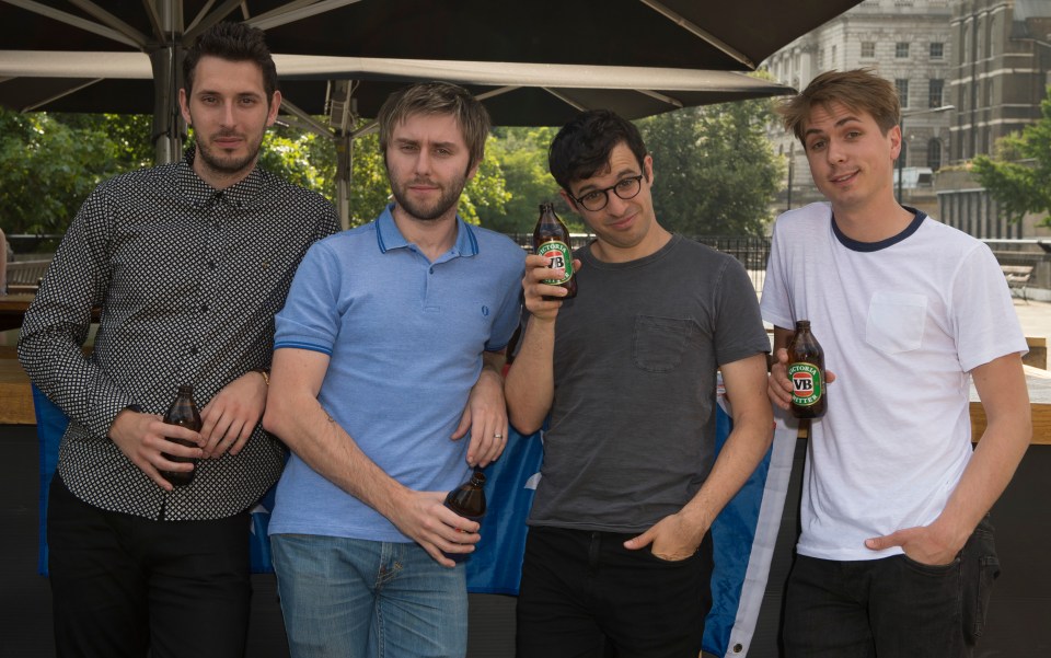  James Buckley, second from left, says he doesn't watch any of his co-stars' shows