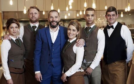  Laura and the rest of the First Dates crew, including Fred Siriex and Merlin Griffiths