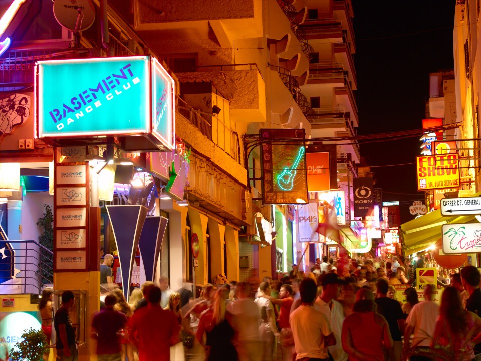  The bustling strip in San Antonio - Ibiza attracts clubbers from all over the world