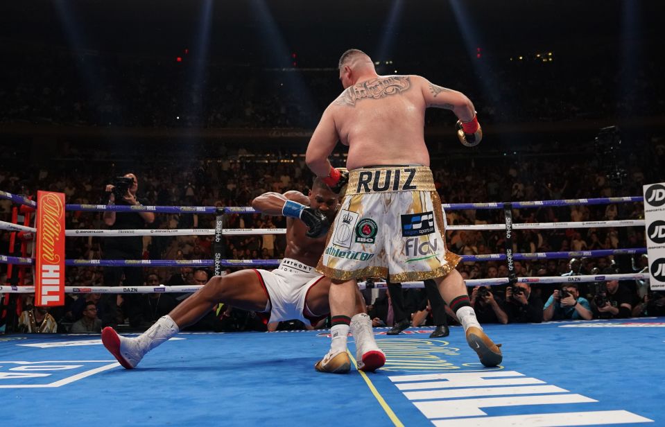  AJ was stunned when he suffered a shock defeat to Andy Ruiz Jr in 2019