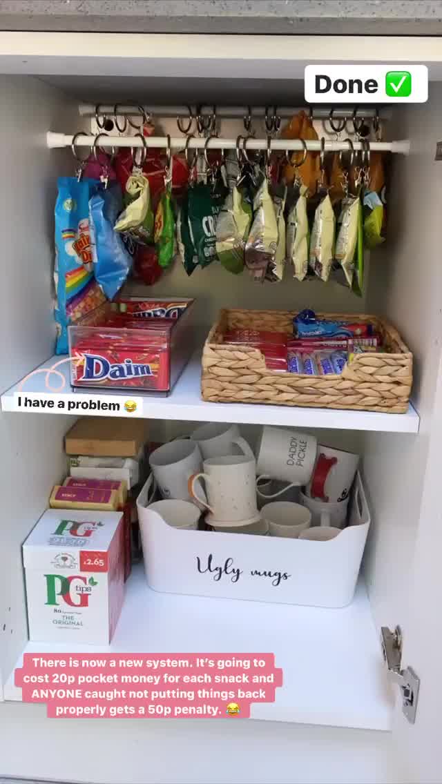 She came up with a genius parenting hack to ensure the snack cupboard remained in order