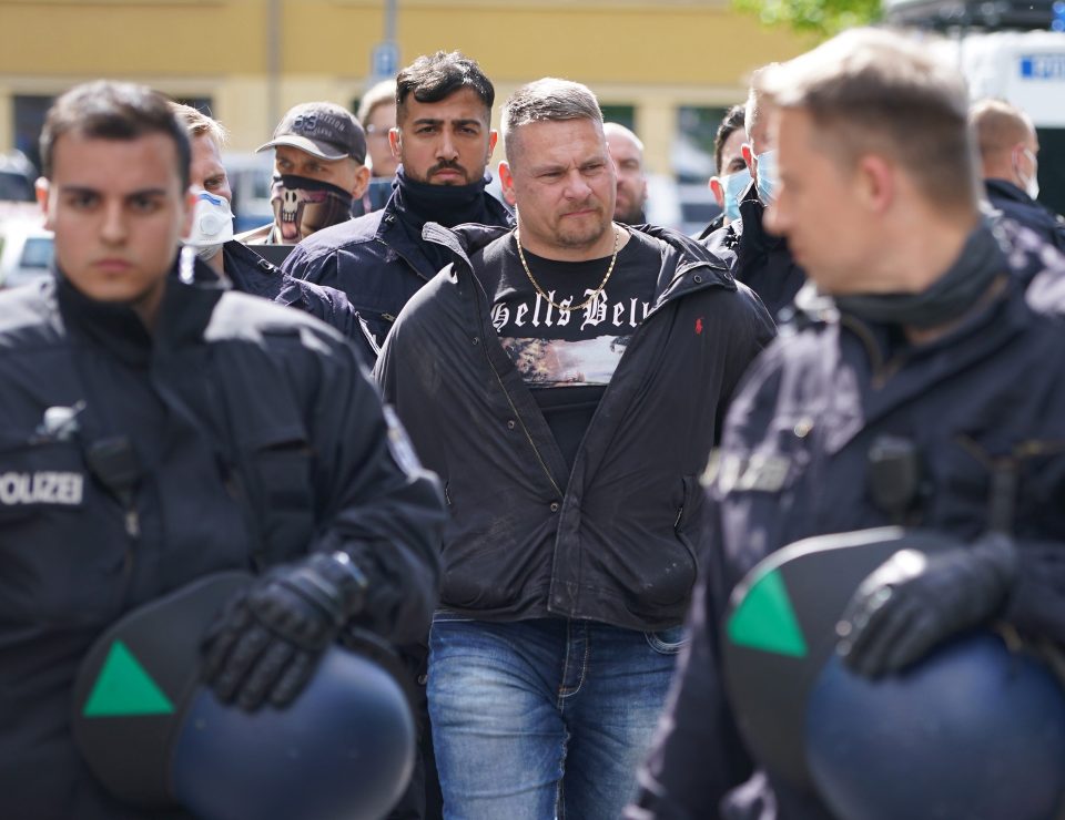  Many police officers were not wearing masks as they broke up protests