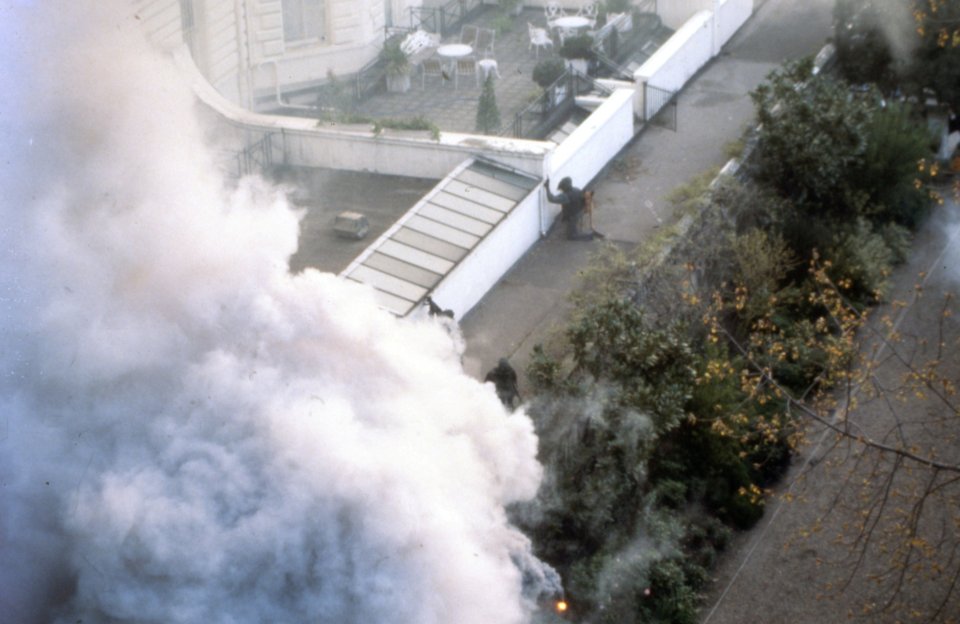  The soldiers also triggered smoke canisters on the ground to further confuse the gunmen inside the embassy