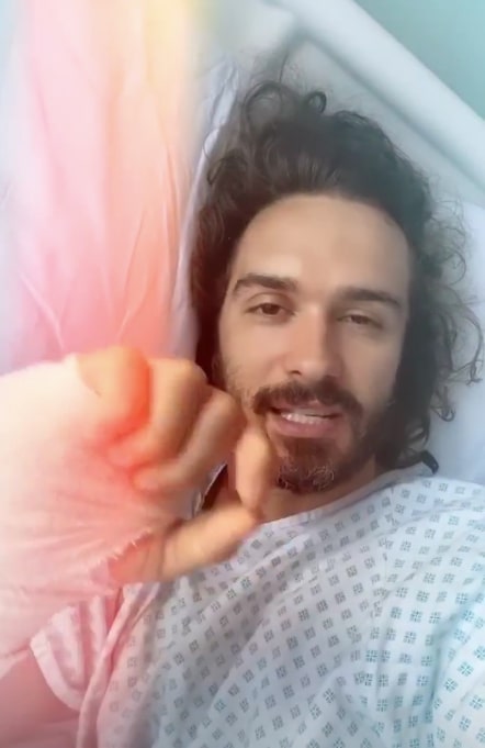  Joe was left with a swollen hand after undergoing surgery