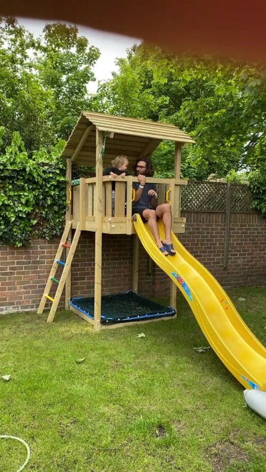  He took to Instagram to share a snap of him and India playing in the garden