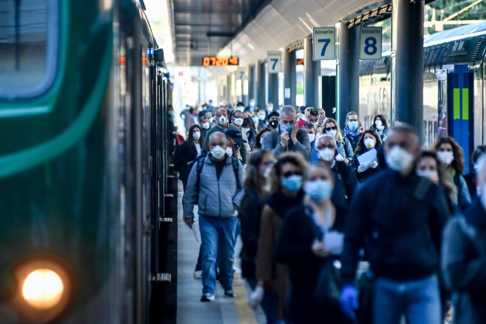  Commuters crowd Cadorna train station in Milan