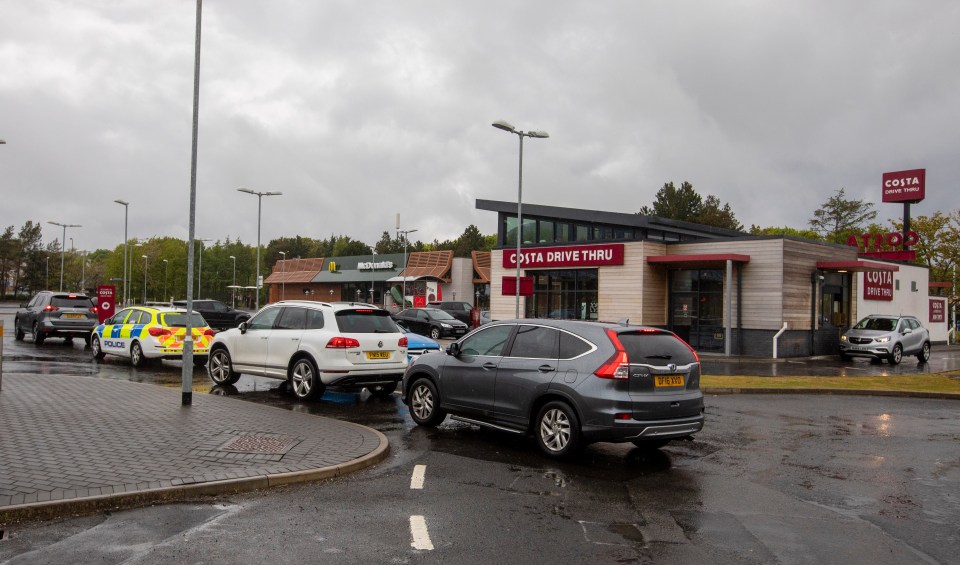 The wet weather didn’t put people going to this drive-through in Edinburgh