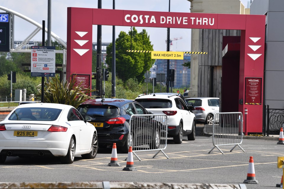 Cars were bumper-to-bumper as they waited for their coffee in Manchester