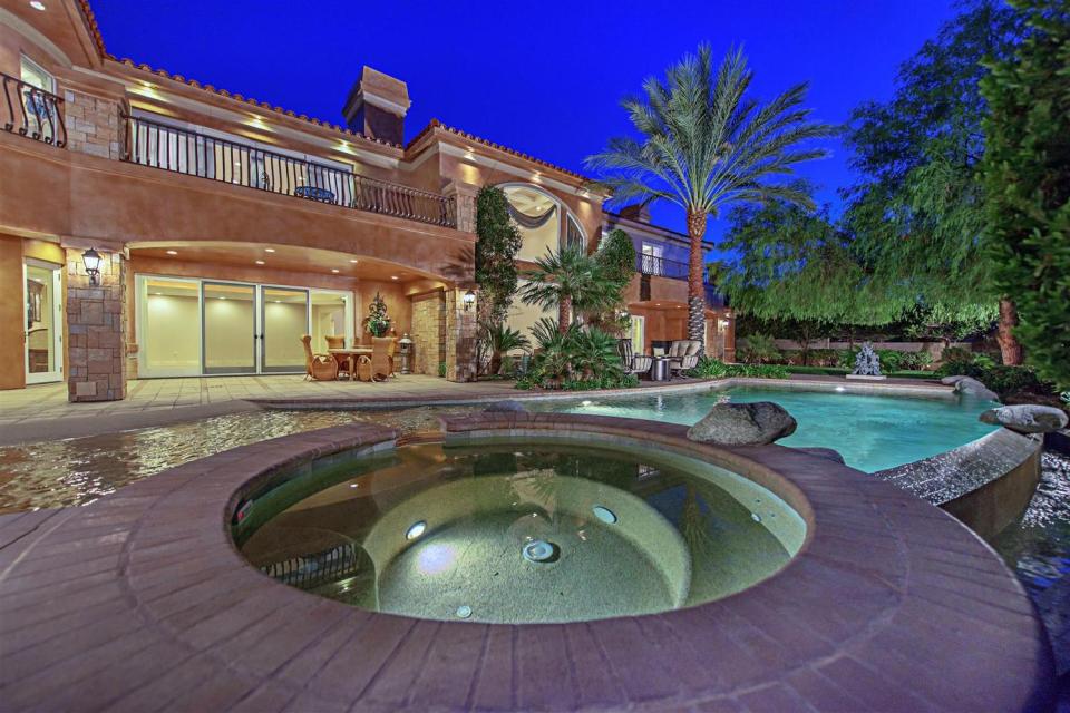 The outdoor space makes the property with a lagoon-like pool