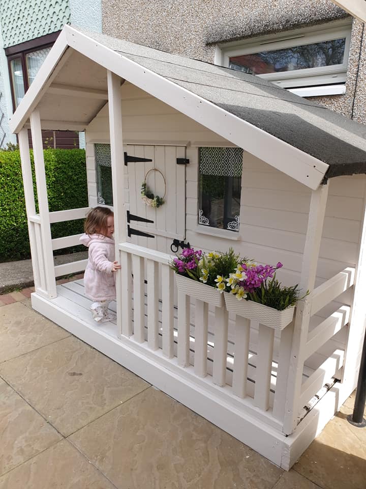 Mum Leighann bought the battered Wendy house for just £50 online