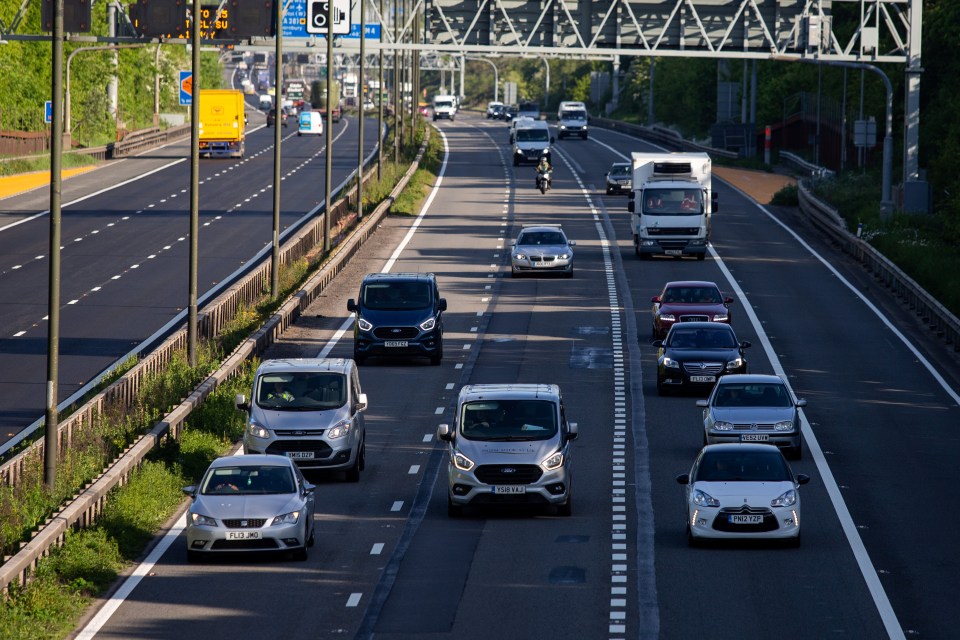 Cars on the M4 motorway during rush hour near Bristol earlier this month