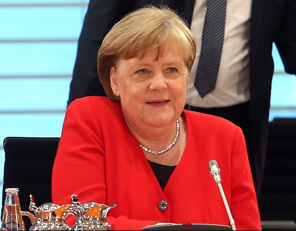  German Chancellor Angela Merkel at a Cabinet meeting in Berlin today