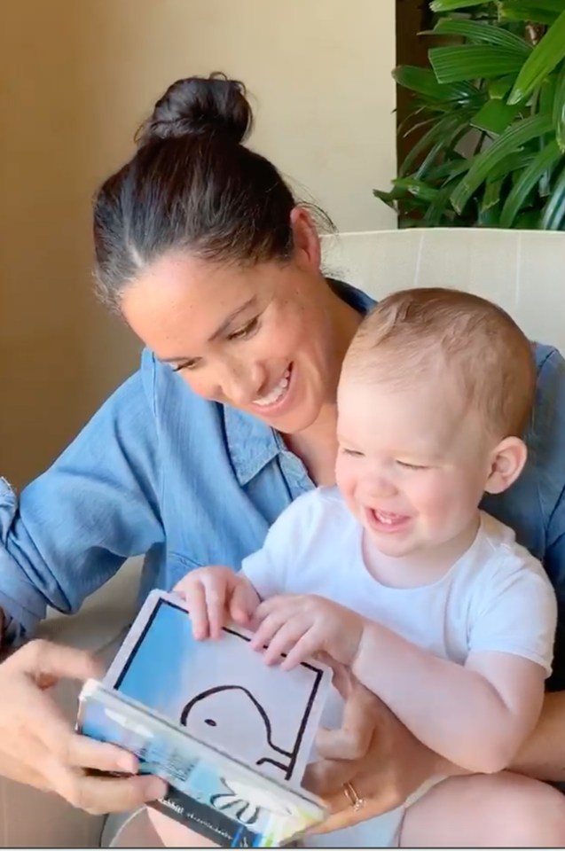 Archie was seen enjoying story time with mum Meghan in a new video to celebrate his first birthday