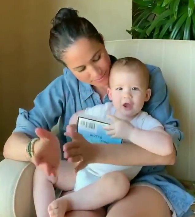 Chatty Archie could be heard saying his dada as he listened to a story in a new video commemorating his 1st birthday