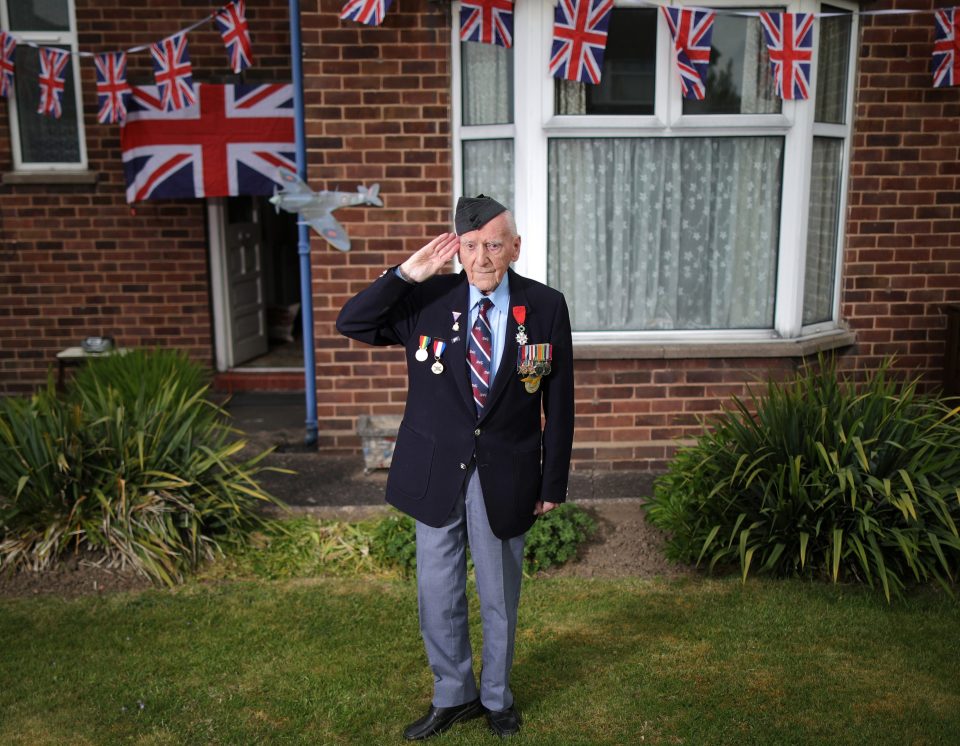  Bernard Morgan, 96, observed the silence outside his Crewe home - he was a code and cipher operator who received the telex declaring the end of hostilities