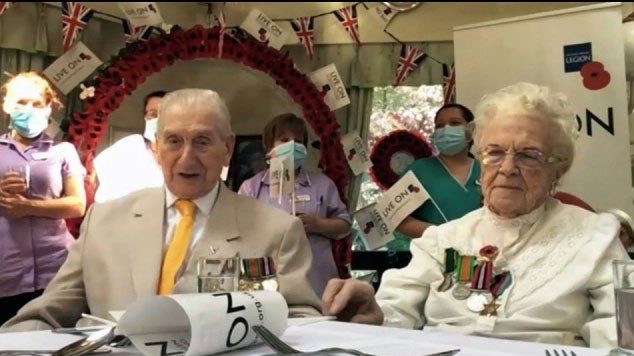  Veterans James Pyett and Thelma Hobden from Mais House were joined on a video call by The Duke and Duchess of Cambridge