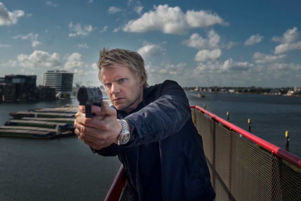 The three-part crime drama sees the cynical detective investigate a series of murders in Amsterdam